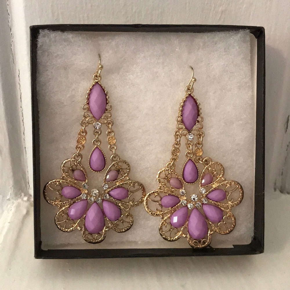 Lilac chandelier earrings